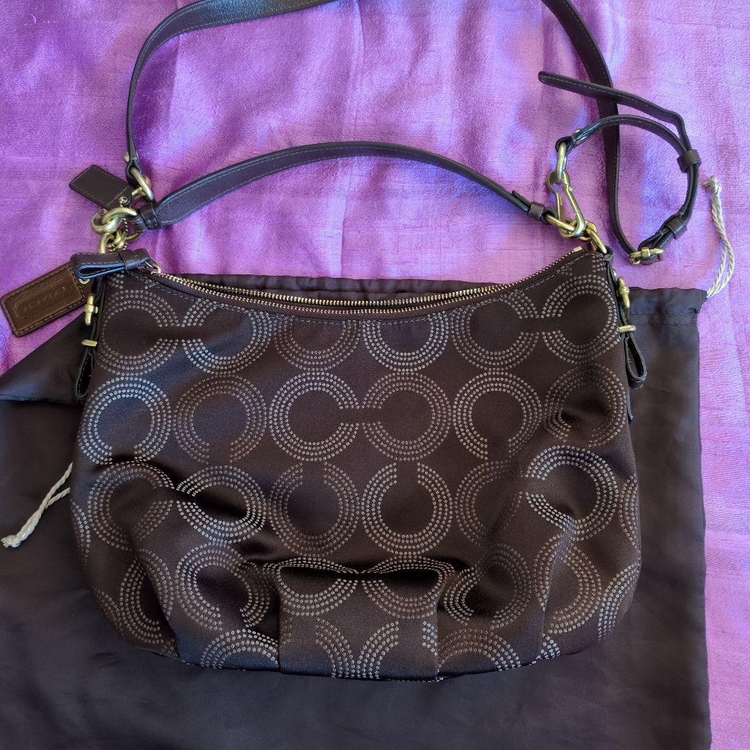 美品♦️COACH コーチ♦️ シグネチャー バッグ　ブラウン2wayタイプ
