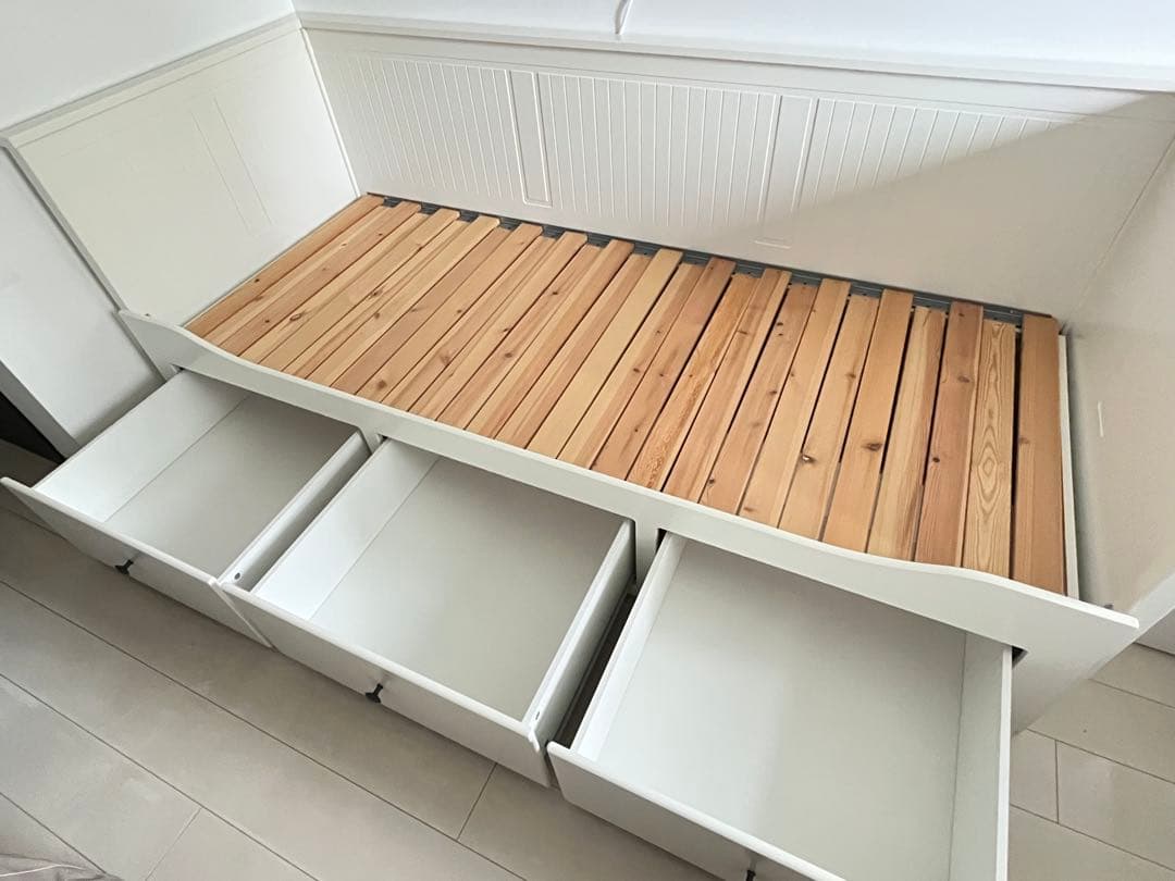 IKEA HEMNES ヘムネスベッド, ホワイト、マットレス相談可