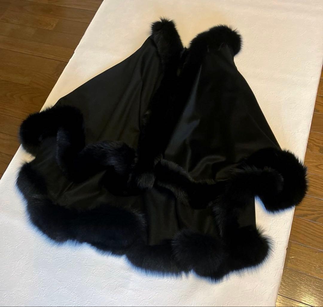 【美品】カシミヤケープコート　M〜L 着物　ドレス