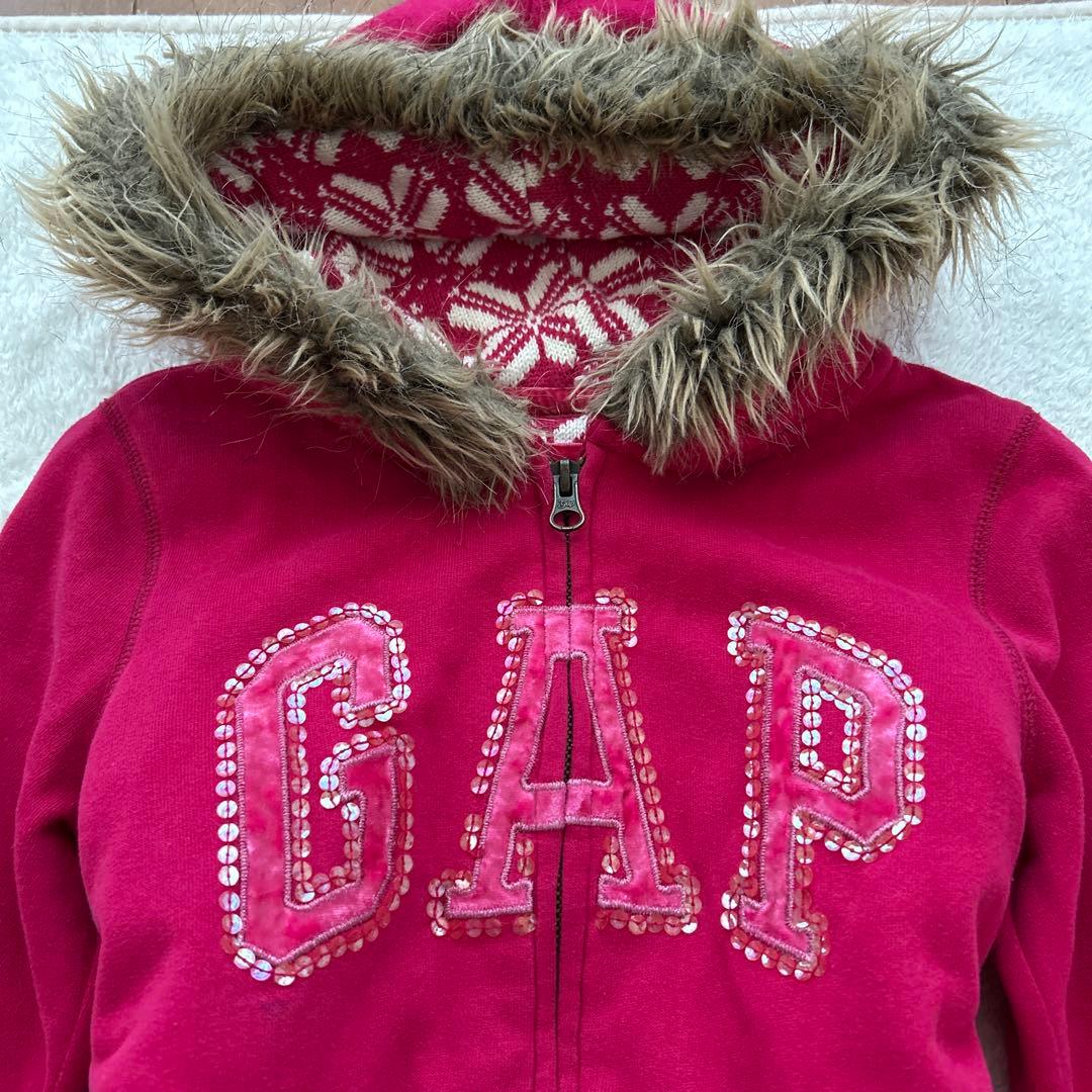 希少⭐︎GAP ❤︎y2k グランジ　平成ギャル　短丈　ファーパーカー