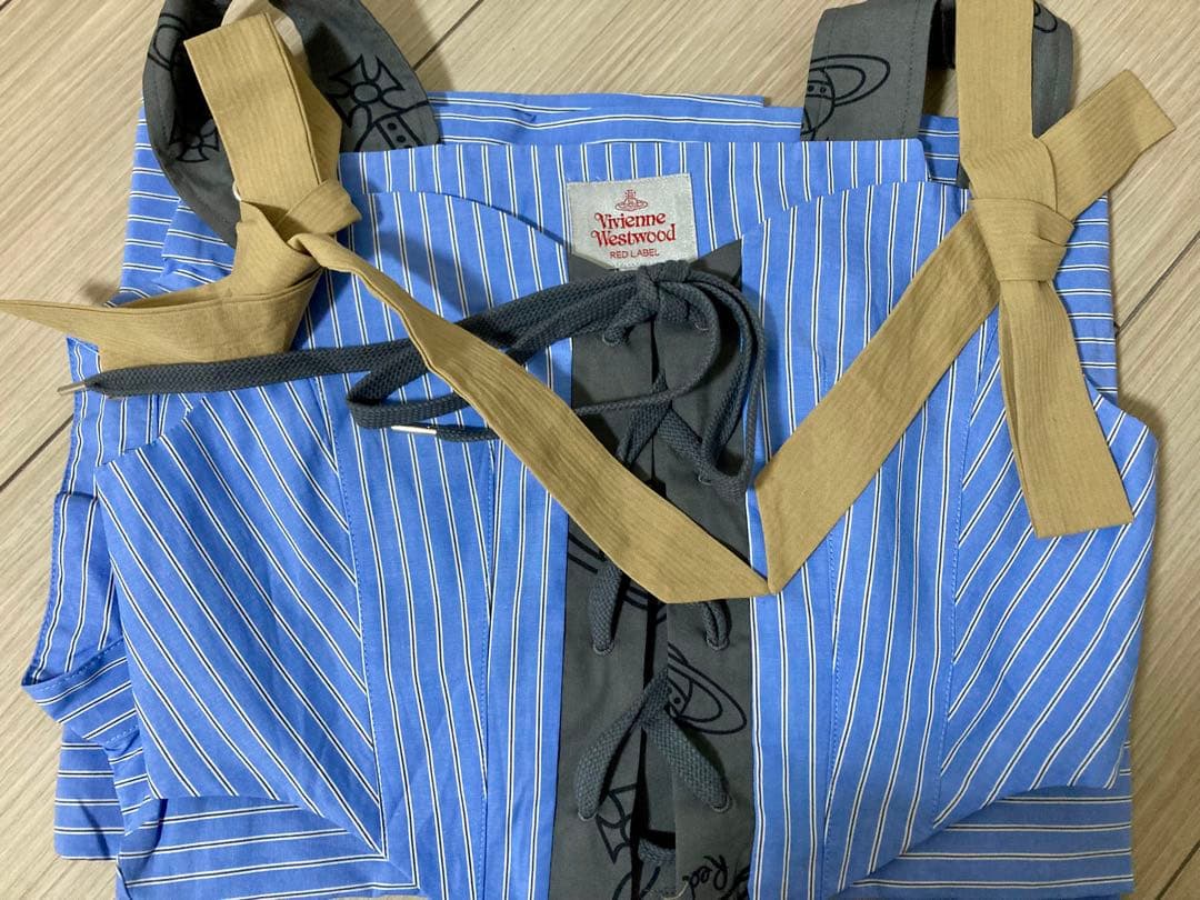 Vivienne Westwood コットンストライプコルセットシャツワンピース