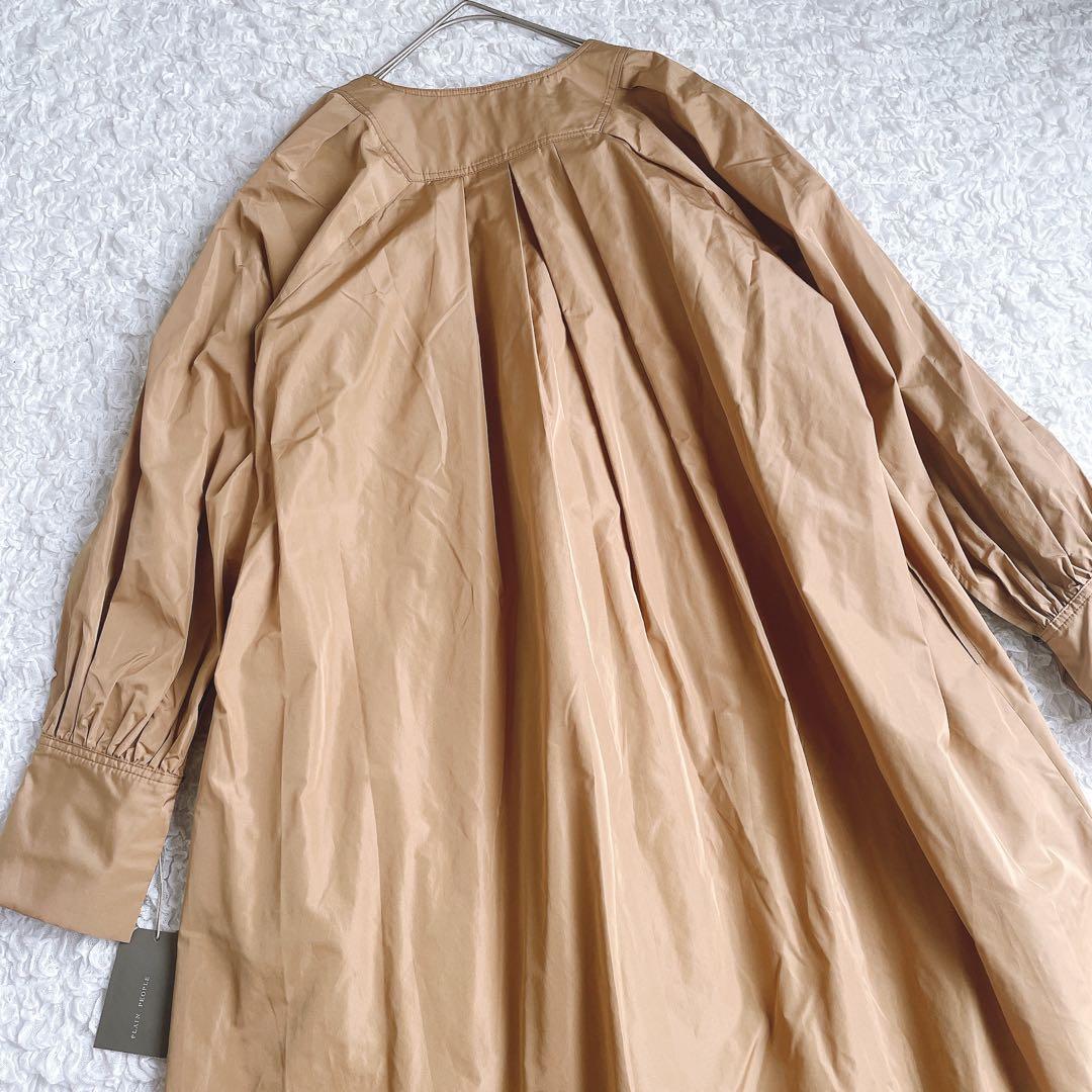 新品＊プレインピープル＊Vネックタックドレス　ワンピース　ゆったり