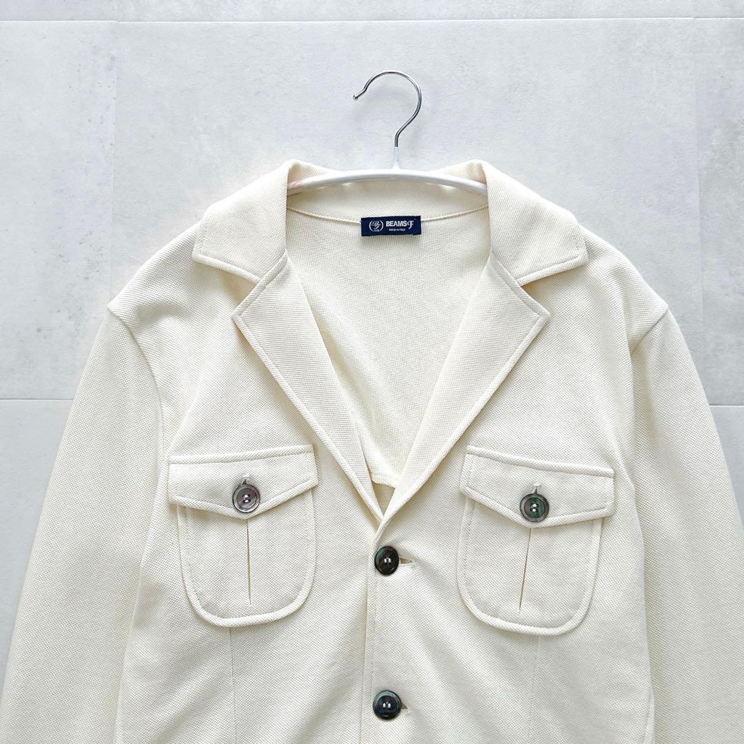 美品✨希少　ビームスエフ別注モルガーノニットサファリジャケット　春ジャケット46
