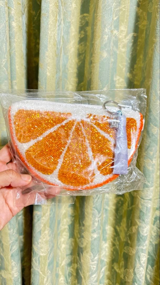 NINA BAGS フルーツポーチ ビーズオレンジ