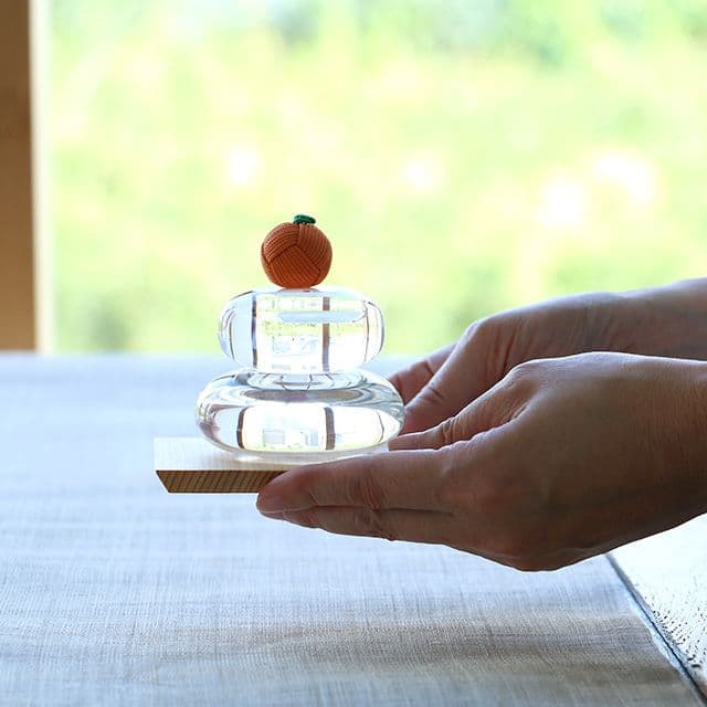 美品★中川政七商店「ガラスの鏡餅飾り」★お正月飾り