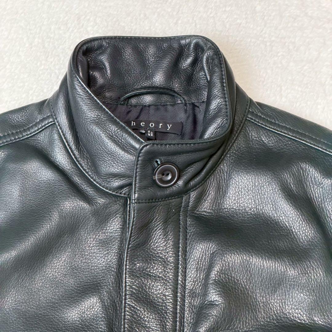 美品 羊革 theory レザージャケット m-65 ブラック ラムレザー