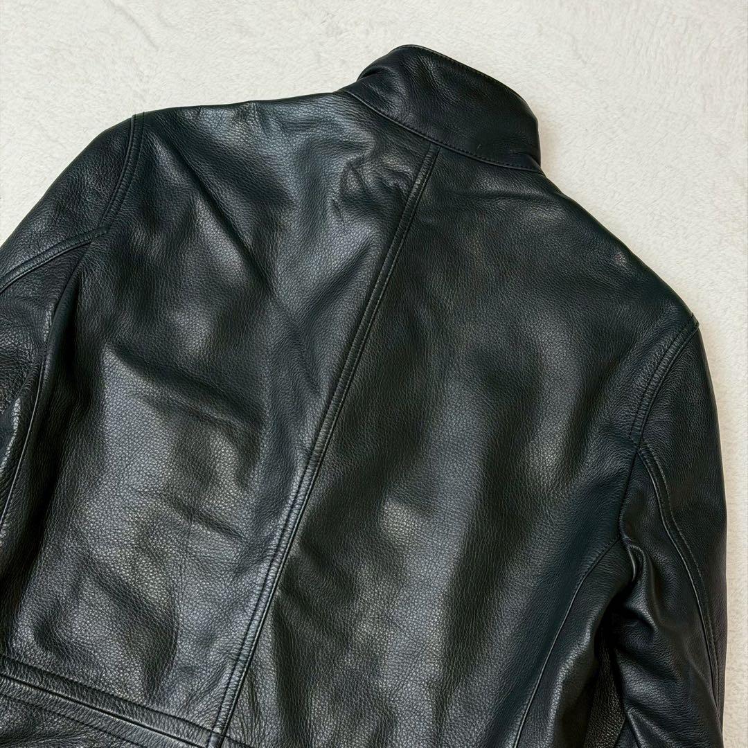 美品 羊革 theory レザージャケット m-65 ブラック ラムレザー