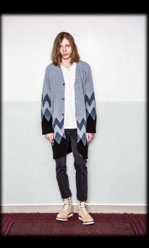 専用　18AW ルードギャラリー ノーカラー ニット ガウン ローブ コート