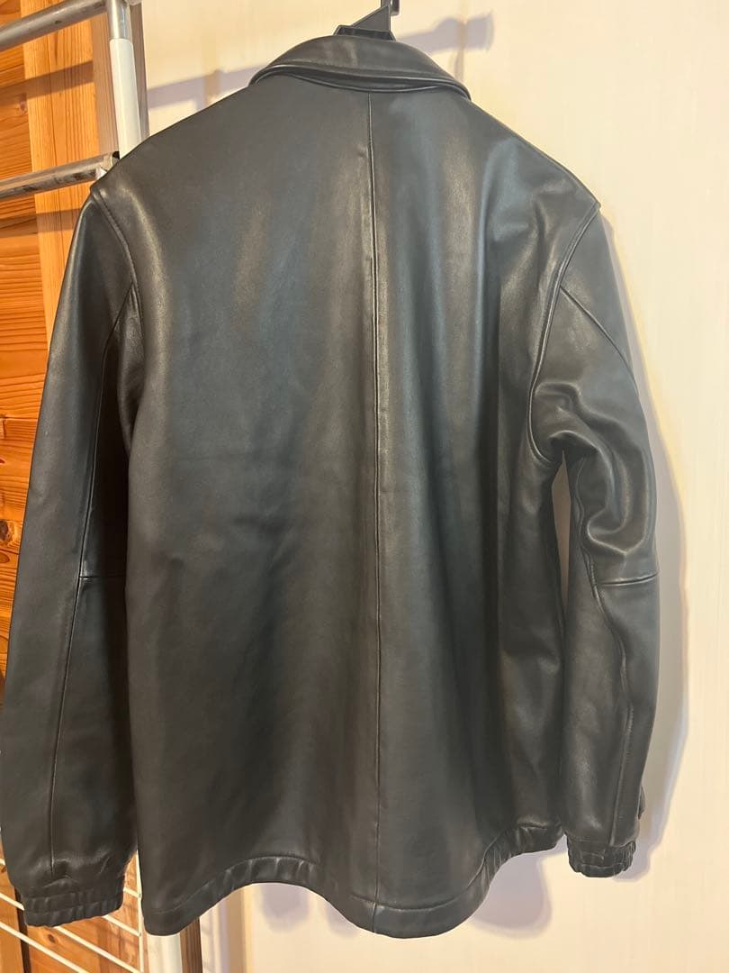 レザーシングルライダース コーチジャケット ハーフコート 羊革