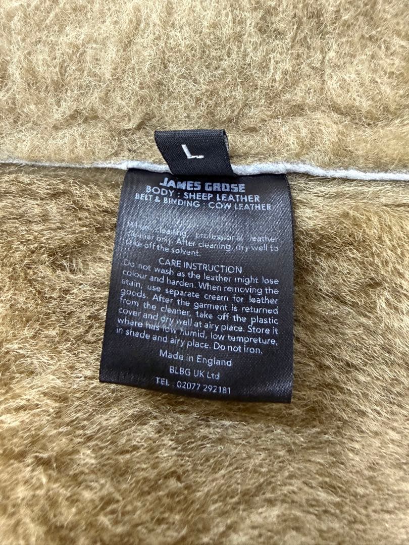 y*a様 【英国製美品】JAMES GROS B3ムートンジャケット　ブラウン