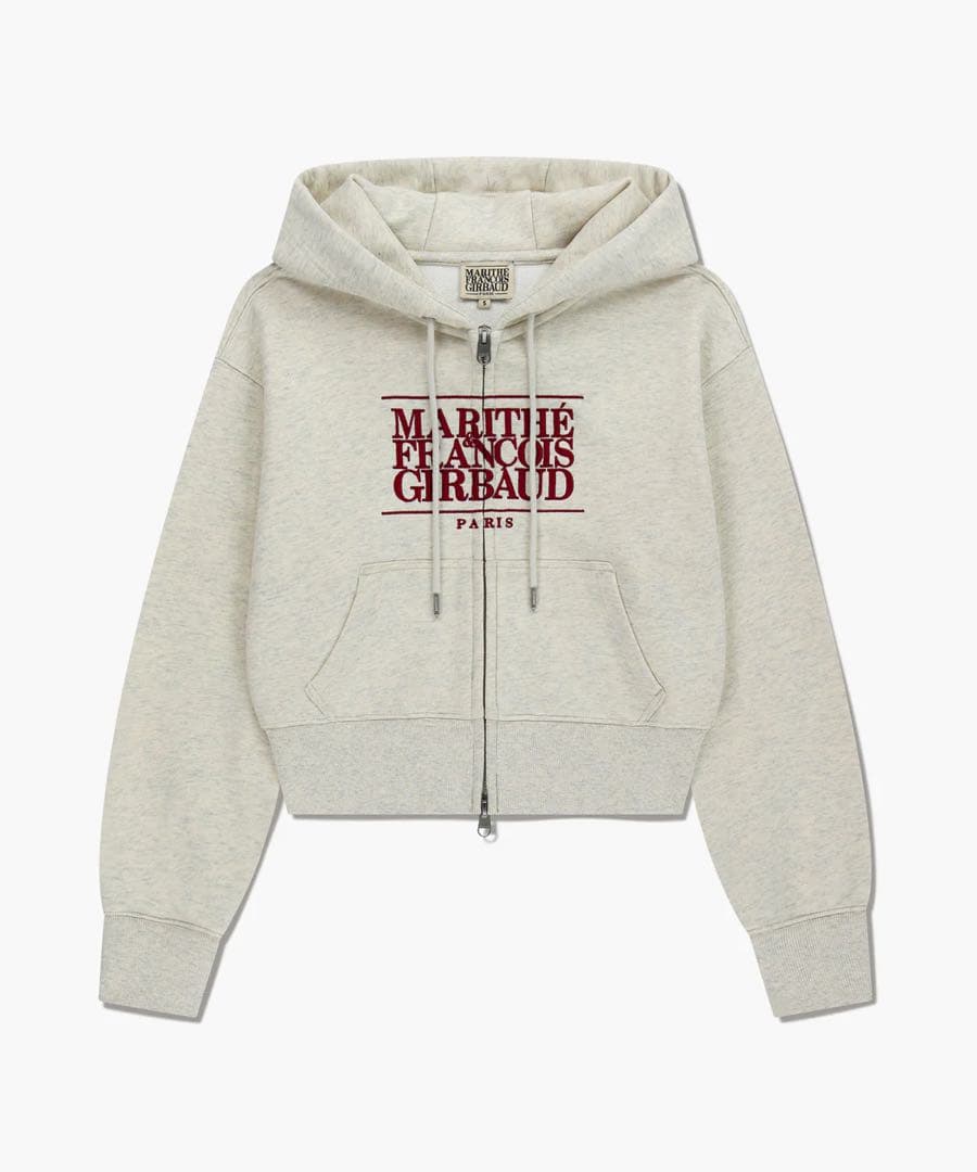 トップス W EMBROIDERY CLASSIC LOGO CROP HOODIE
