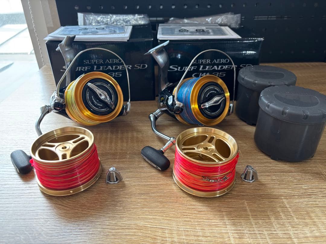 シマノ 13 サーフリーダーSD CI4+ 35 2台セット 夢屋スプール付