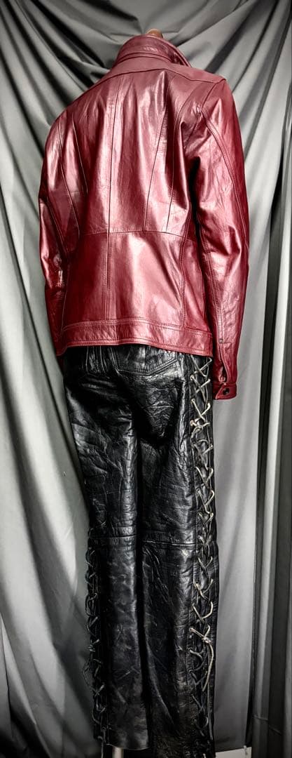 NICOLE CLUB FOR MEN シングルライダースジャケット レッド