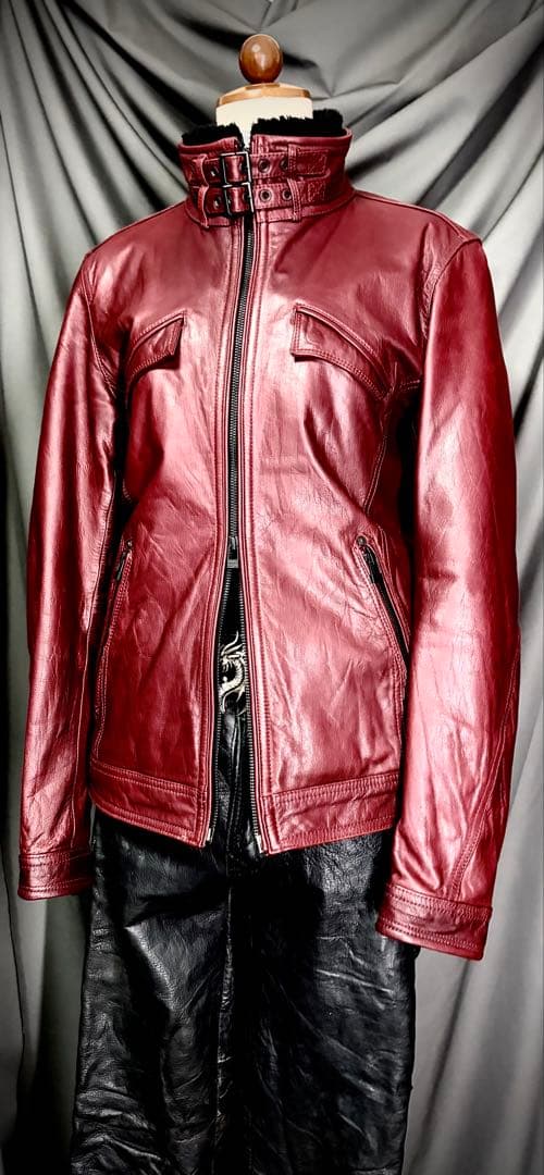 NICOLE CLUB FOR MEN シングルライダースジャケット レッド