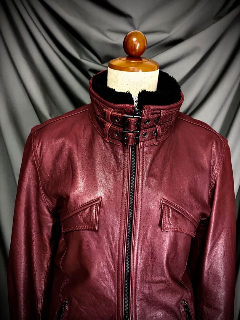NICOLE CLUB FOR MEN シングルライダースジャケット レッド