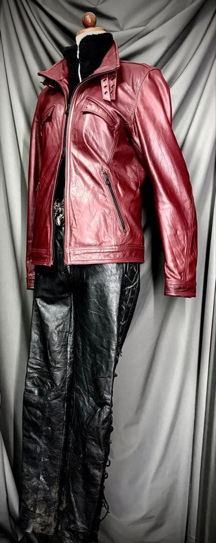 NICOLE CLUB FOR MEN シングルライダースジャケット レッド
