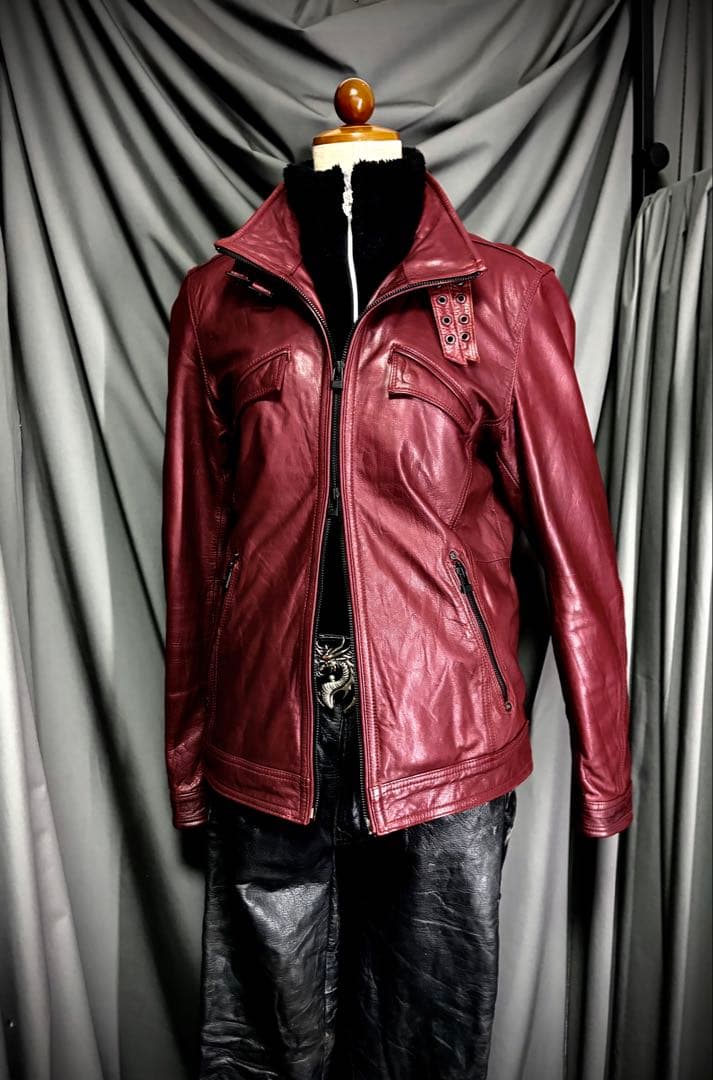 NICOLE CLUB FOR MEN シングルライダースジャケット レッド