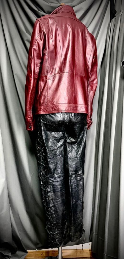 NICOLE CLUB FOR MEN シングルライダースジャケット レッド