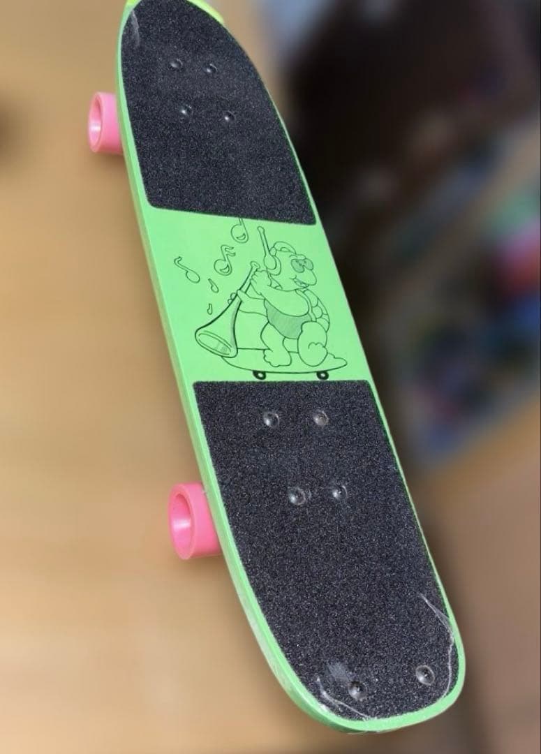 昭和レトロ　カラフルスケートボード ピンクホイール　こども用