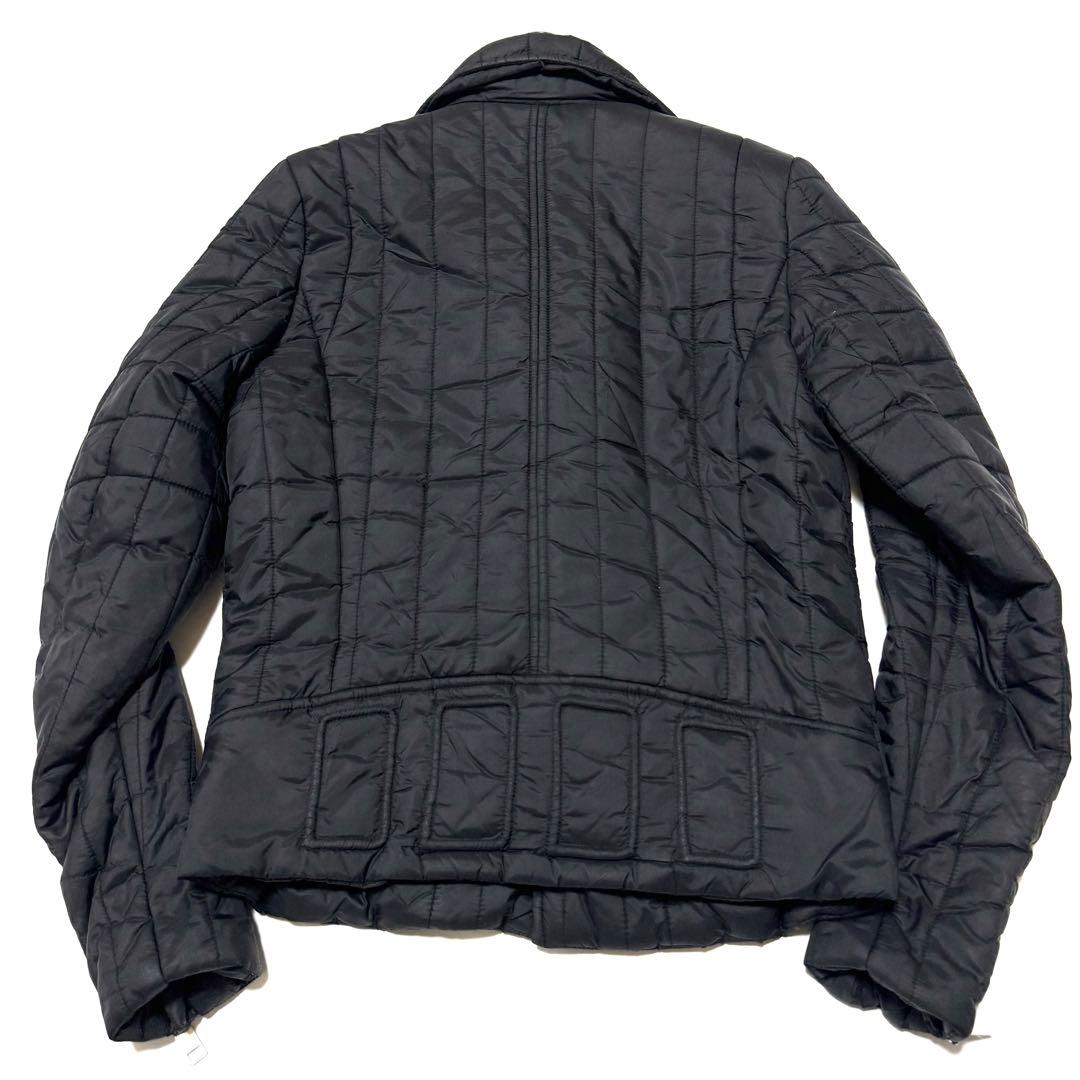DIESEL ディーゼル ダブルライダース型中綿ジャケット ウルフ柄 黒 Ｓ
