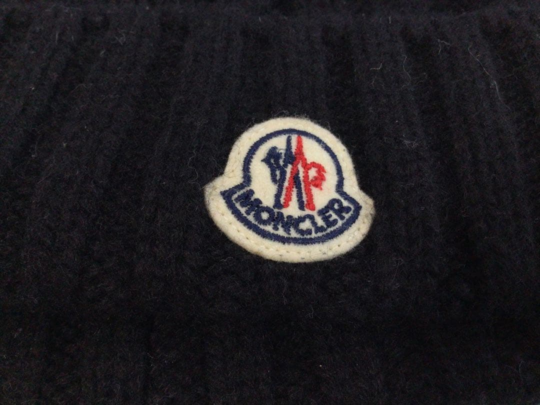 W362 MONCLER ニット帽 ポンポン付 ブラック 古着