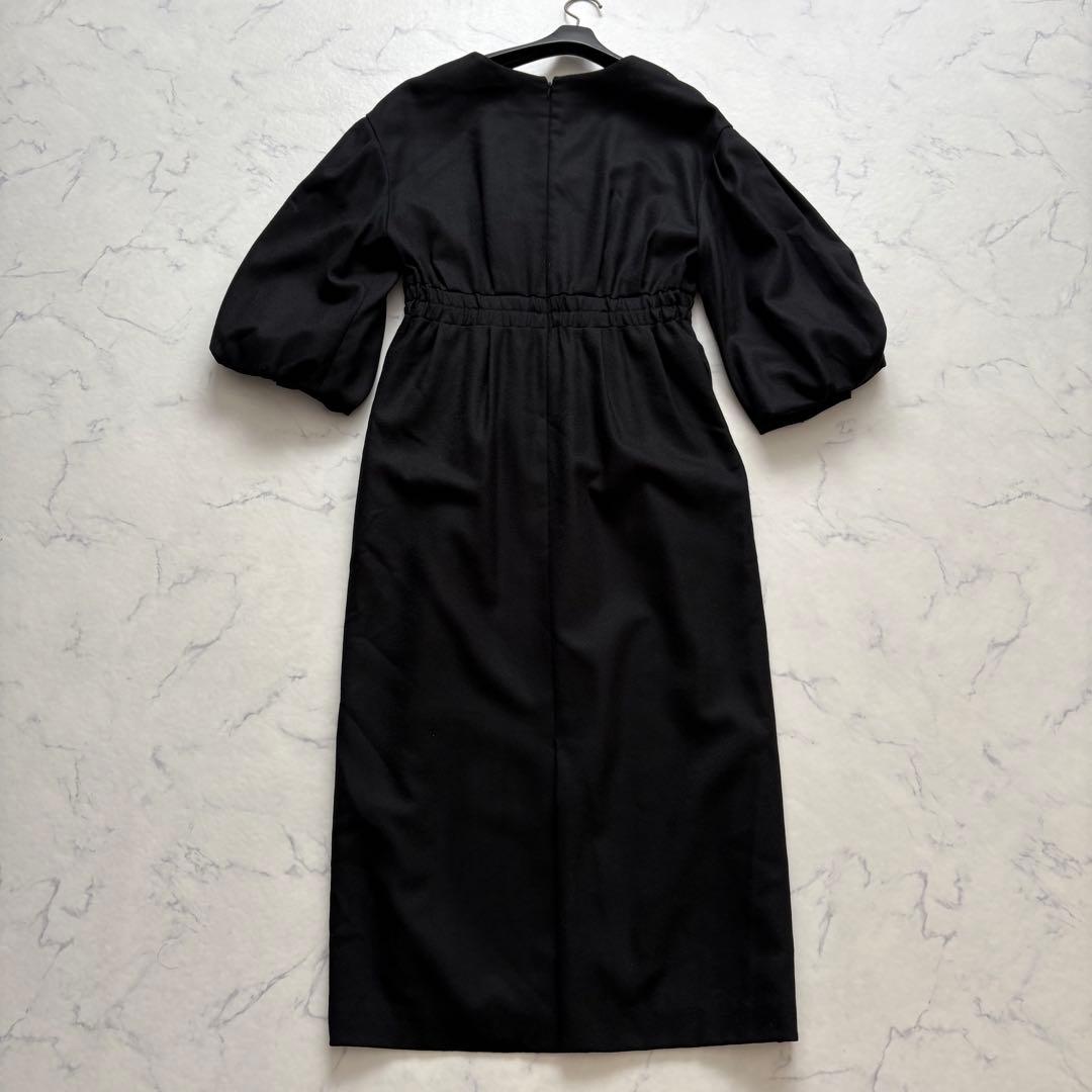 極美品 ADORE アドーア ウールアムンゼンベルト付ワンピース ブラック