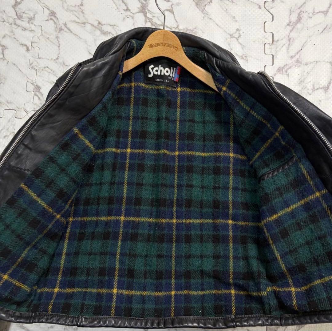 Schott 659 トラッカージャケット USA製 サイズ40 ブラック 本革