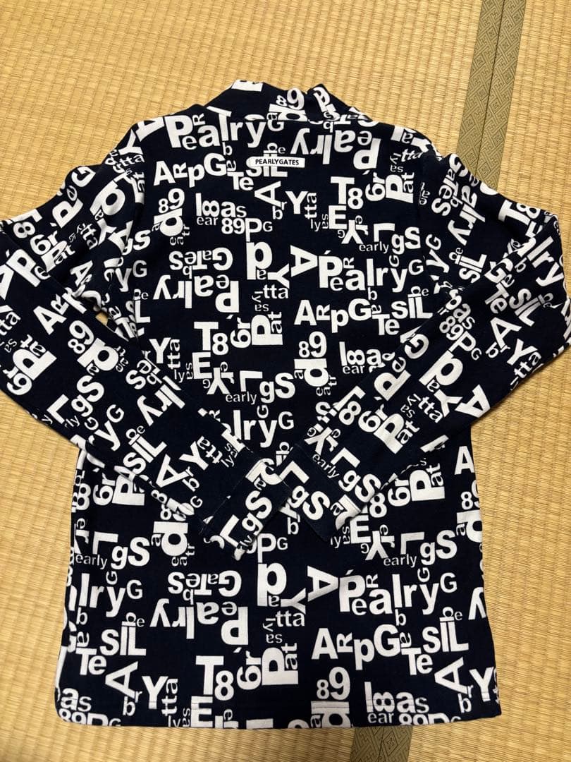 PEARLY GATES 文字柄 長袖ゴルフシャツ