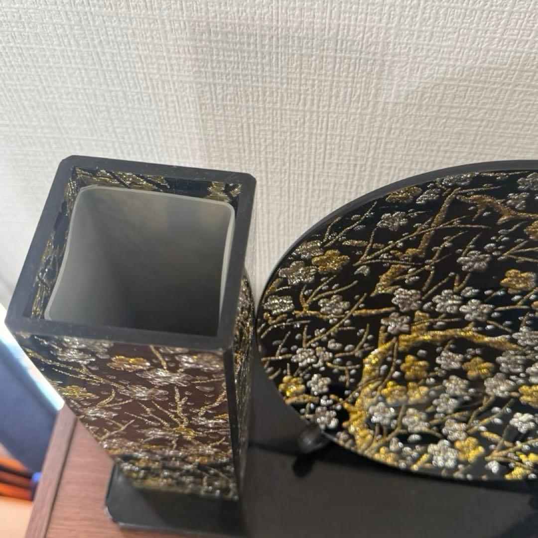 【即日配送】「Kano」金蒔絵 花瓶 丸盆 和風インテリア 漆器