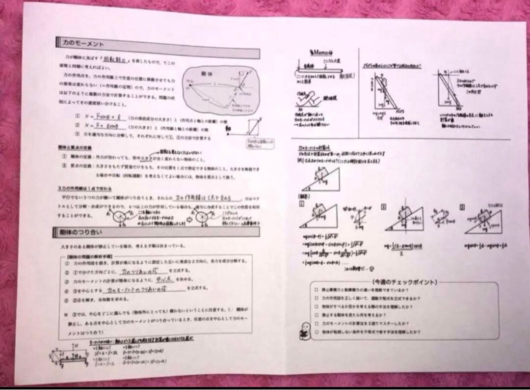 鉄緑会 高3 久保先生　物理発展講座　手書き解説　授業冊子( 抜無）オマケ２点付