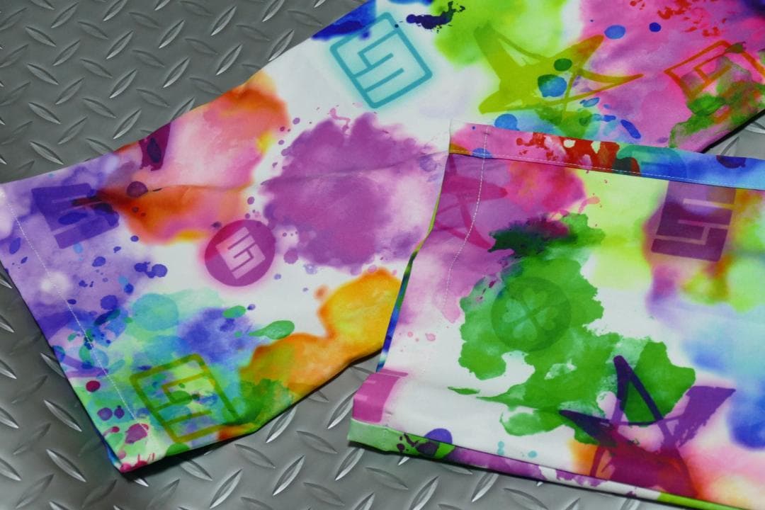 ★新品★ラウドマウスゴルフ★ストレッチツイル柄パンツ★XL★スプラッシュネオン