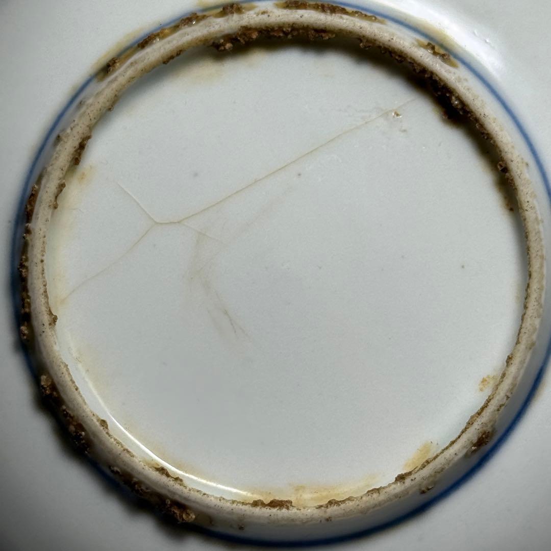 ◆天啓染付皿 月下人物図 明時代末期 古渡り 伝世品 唐物 古染付 中国美術