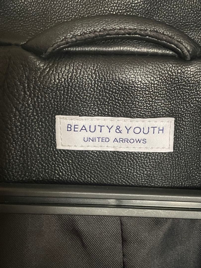 BEAUTY＆YOUTH ブラック レザーダブルライダース
