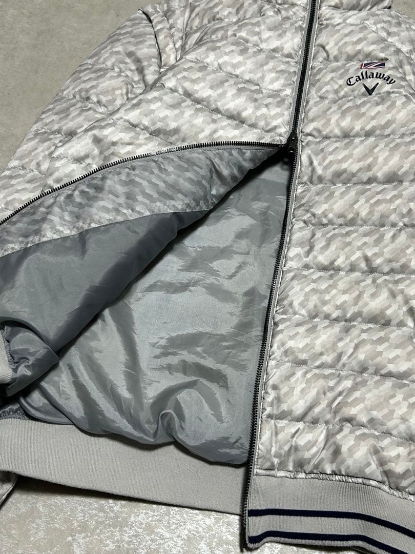 極美品 Callaway 幾何学模様 ダウンジャケット　ダウンベスト L