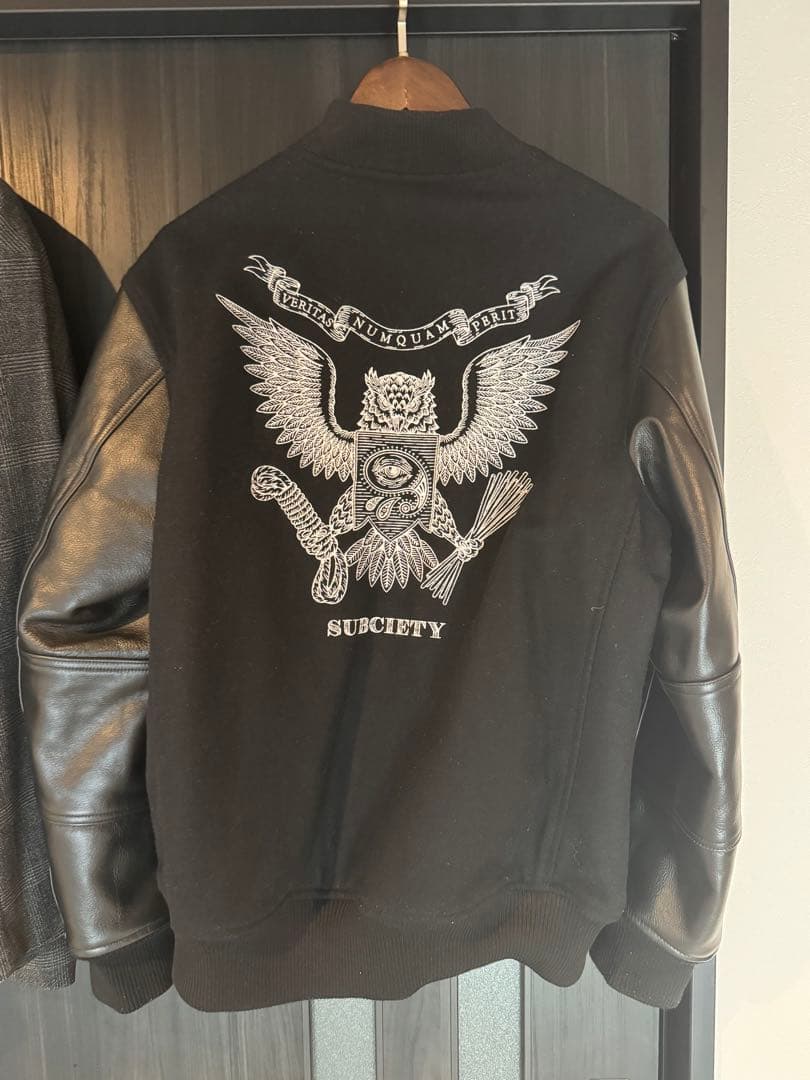青*頭様 subciety ハーフレザージャケット(スタジャン)