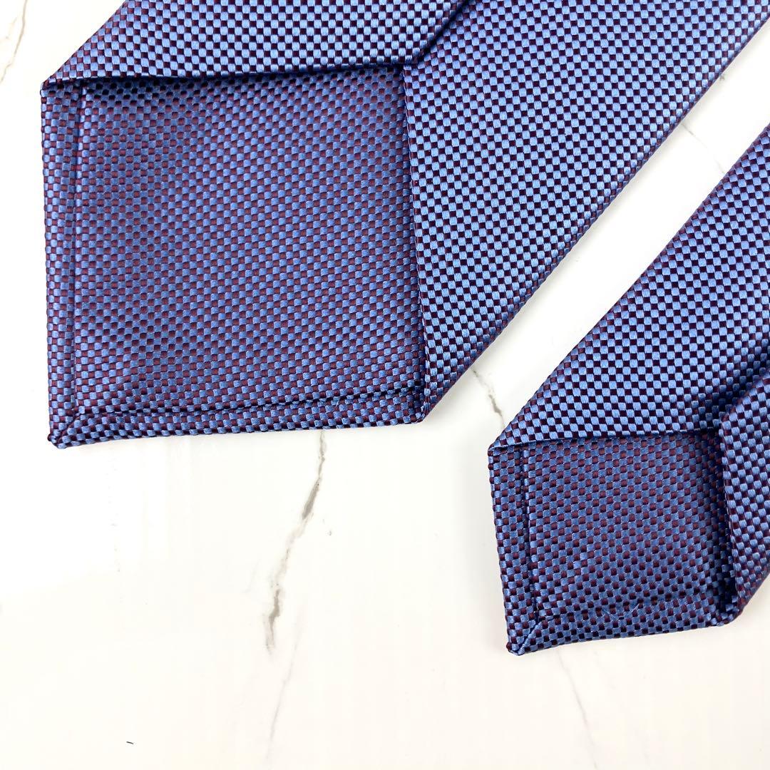 未使用級　HERMES エルメス　ネクタイ　サントノーレ　ソリッド　ジャガード
