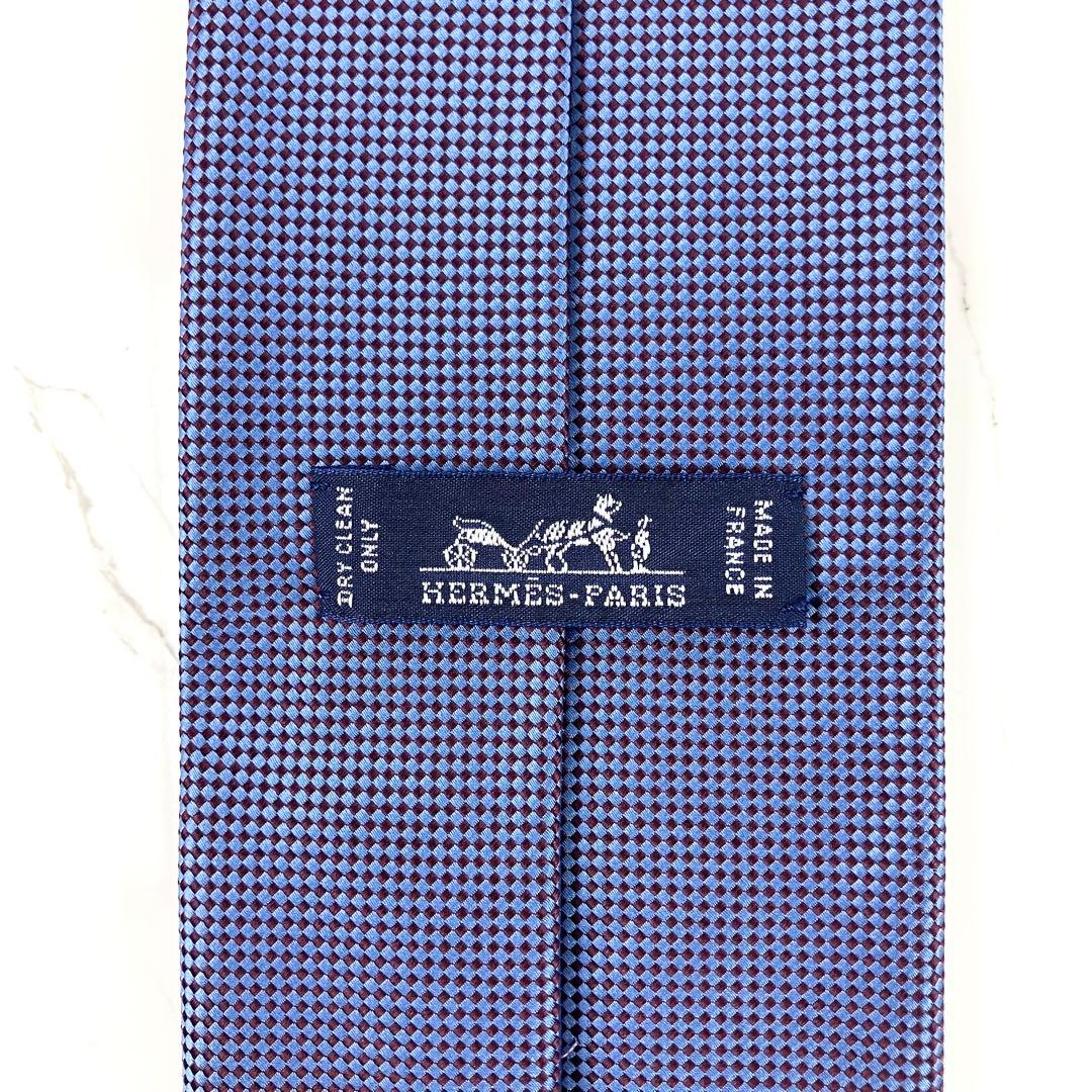 未使用級　HERMES エルメス　ネクタイ　サントノーレ　ソリッド　ジャガード