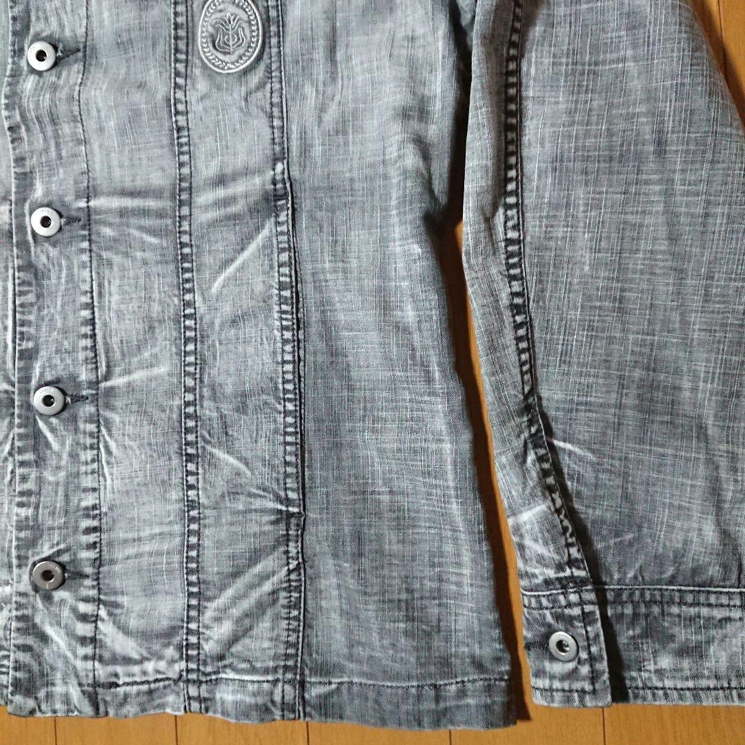 【希少】DIESEL ワッペン付ダメージ加工ライトカラーデニムジャケット