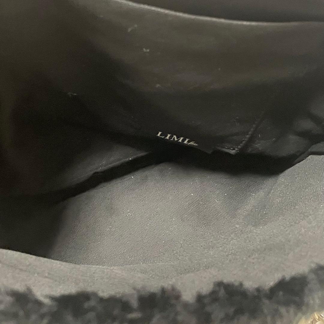 LIMI feu パールチェーン フラップ ファーショルダーバッグ