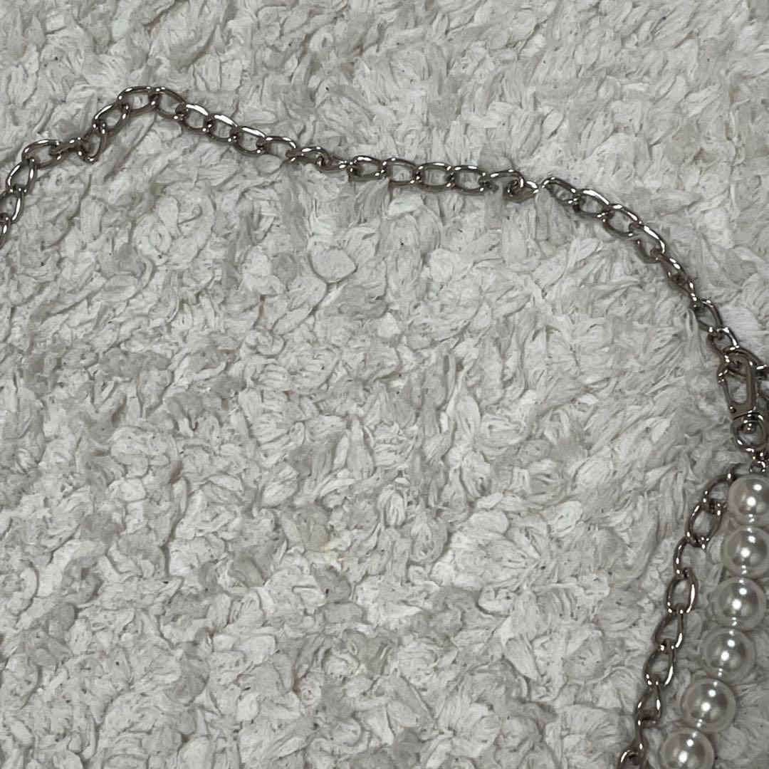LIMI feu パールチェーン フラップ ファーショルダーバッグ