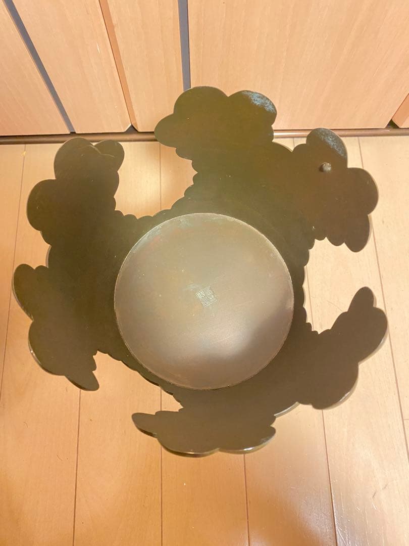 御玄猪　唐金製　池坊　薄端　花器　華道　生花