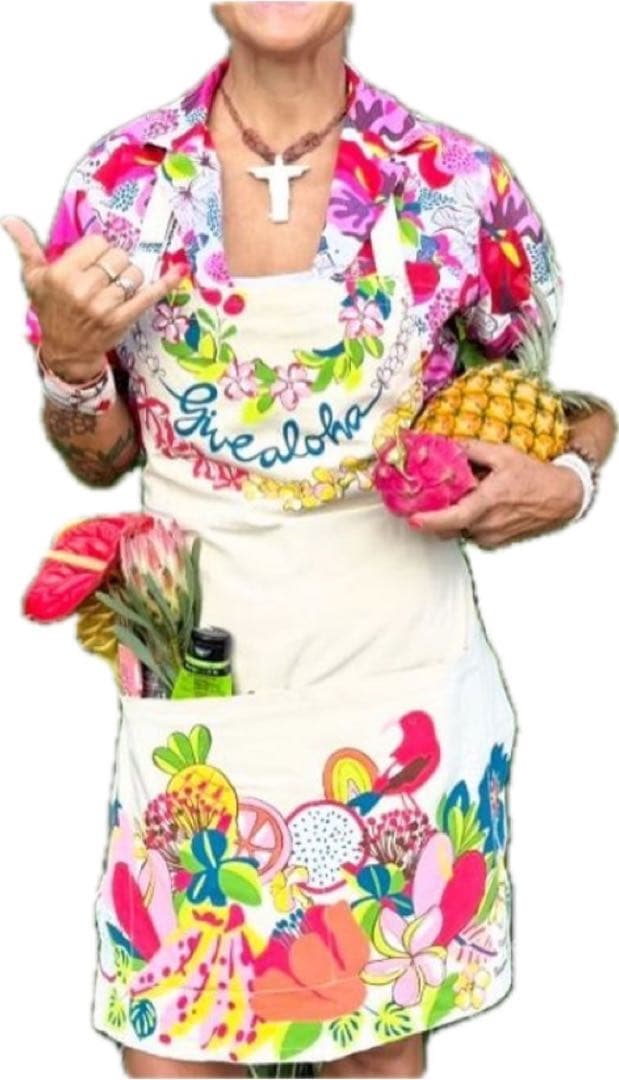 【Foodland HAWAII】GiveAloha 花柄エプロン