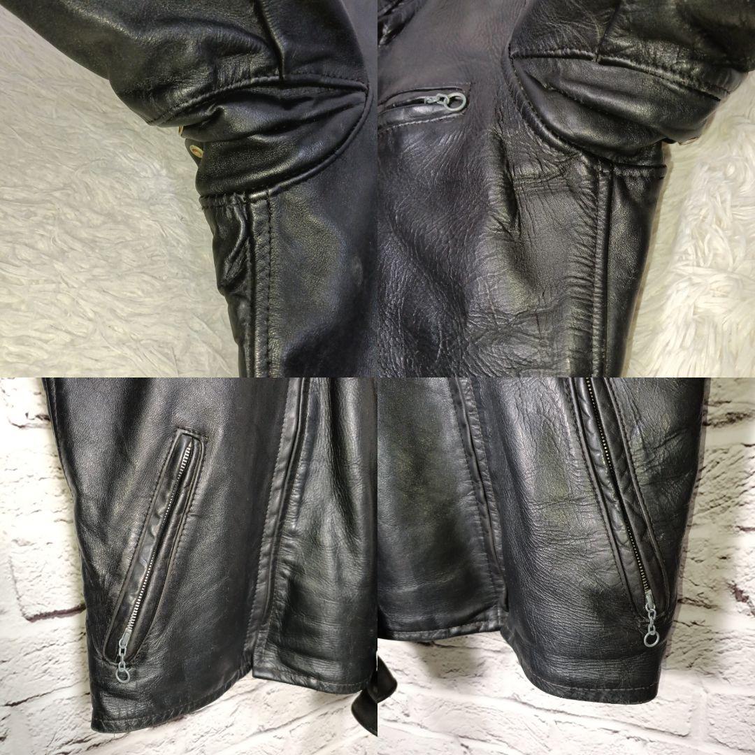 Schott ライダースジャケット シングル レザージャケット ブラック 牛革