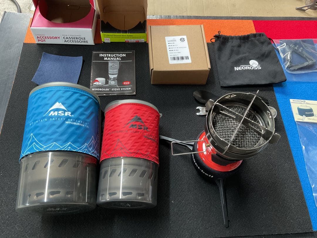 MSRウインドバーナー動作良好美品&新品ダブルポット豪華セット新品追加付属品付