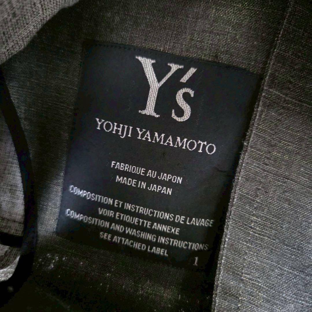 希少 Y's 06SS リネン グレー 金糸 混紡 スタンドカラージャケット
