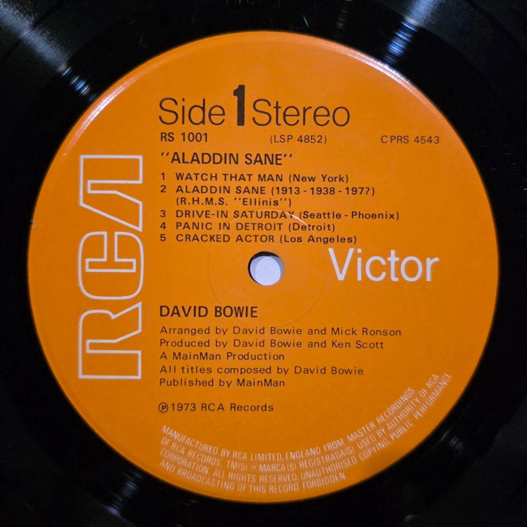 UK初版3T/3T A1 デヴィッド・ボウイ Aladdin Sane LP