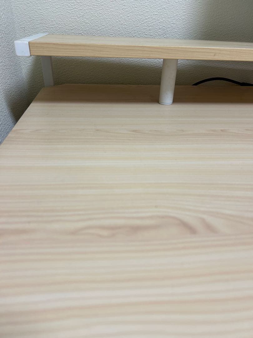 L字型のデスク　パソコンデスク　2段棚付き　120＊80cm