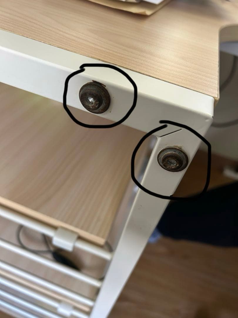 L字型のデスク　パソコンデスク　2段棚付き　120＊80cm