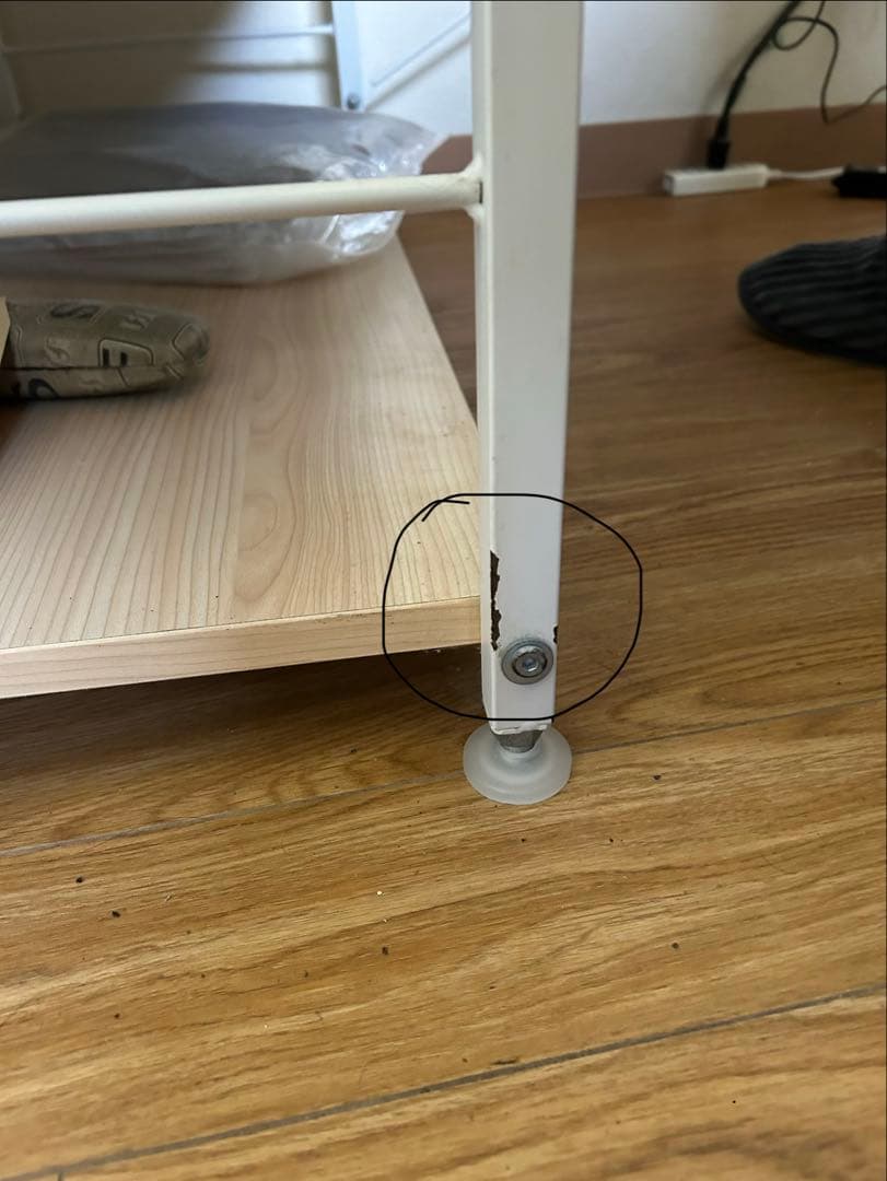 L字型のデスク　パソコンデスク　2段棚付き　120＊80cm