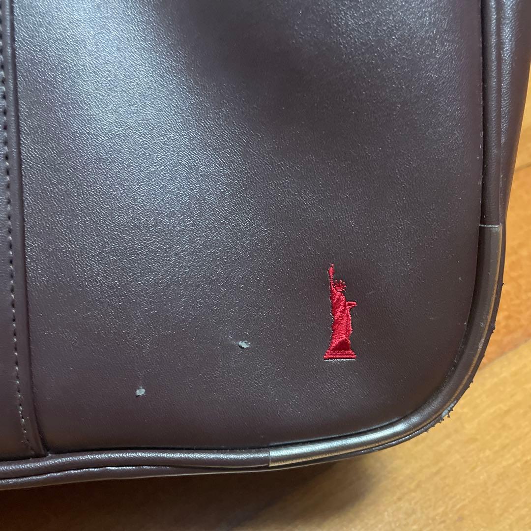 EAST BOY スクールバッグ 合皮 ブラウン 赤女神 刺繍 スクバ